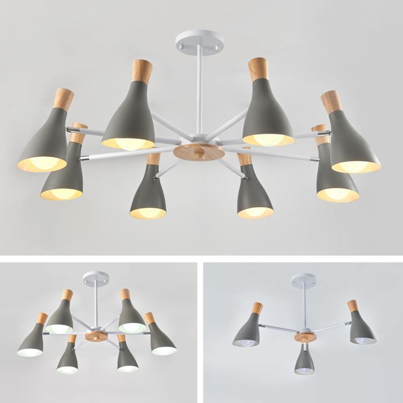 Lámpara de metal de estilo de cono de cono múltiple cono de luz