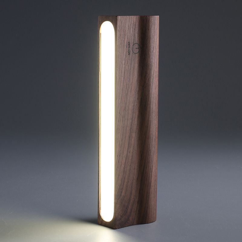 Nordic Style Wall Sconce Strip Shape LED Wall Light with Wood for Living Room