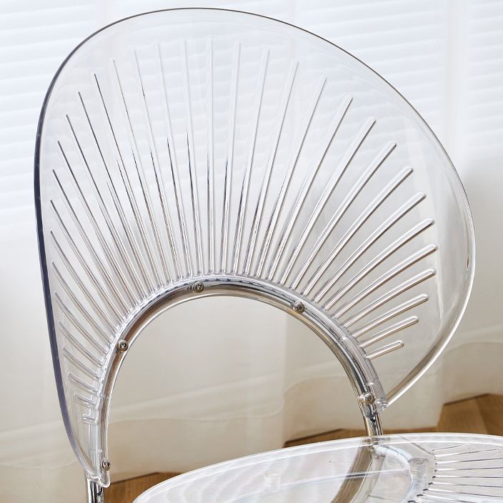 Nordic Style Plastic Armless Dining Chair for Dining Room, 17.7-inch Hight