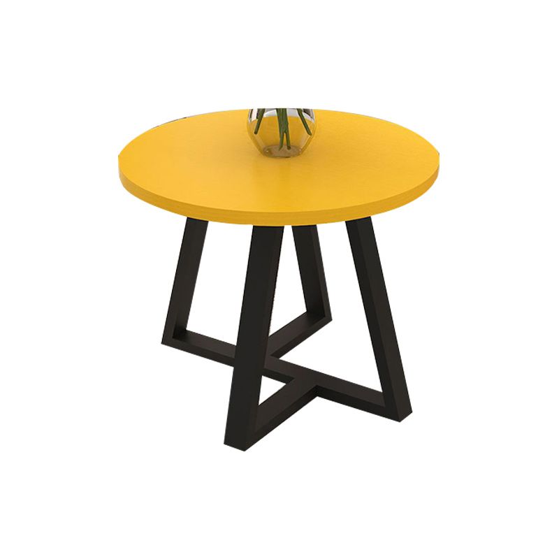 Modern Oval Coffee Table Wood and Steel Coffee Table Cross Legs