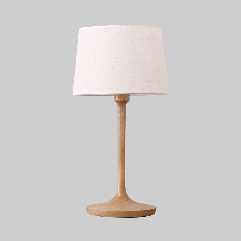 Lampe de table de chevet à tambour conique tissu contemporain 1 ampoule lampe de lecture en blanc