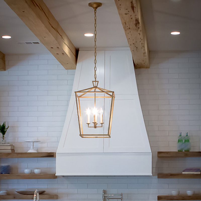 Industrial Cage Shade Chandelier Multi Light Hanging Light for Living Room