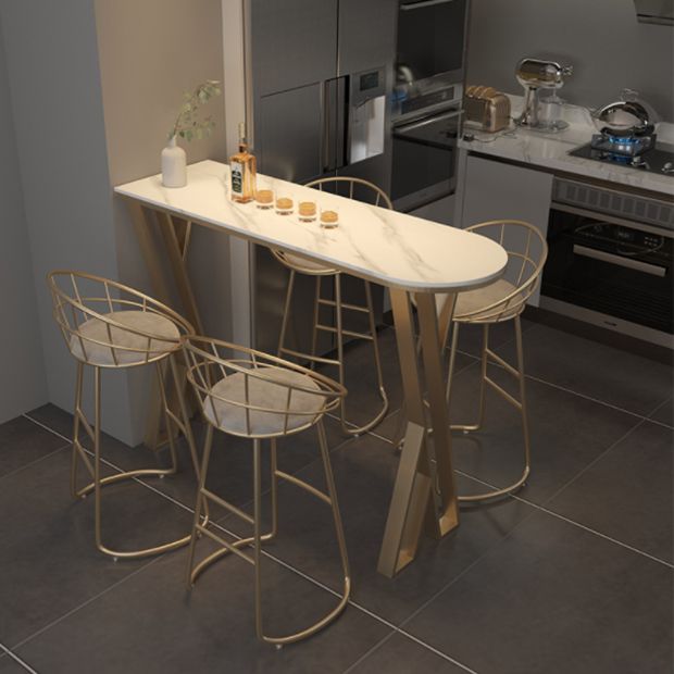 Industrial 1/2/3/5 Pieces Bar Table Set Rectangle Stone Counter Table with High Stools