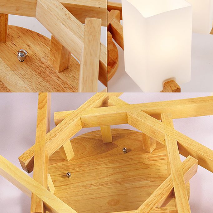 Rechthoek semi -spoelmontage verlichtingsbeveiliging houten moderne eenvoud spoeling plafond verlichtingsarmatuur