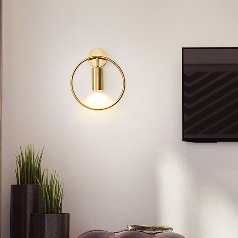 Post-Modern Wall Sconce Pivot Shade Sconce Lamp with Metal for Bedroom