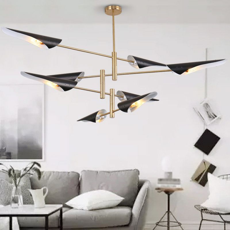 Metal Tiers Adjustable Chandelier Postmodernism Suspension Pendant Light for Living Room