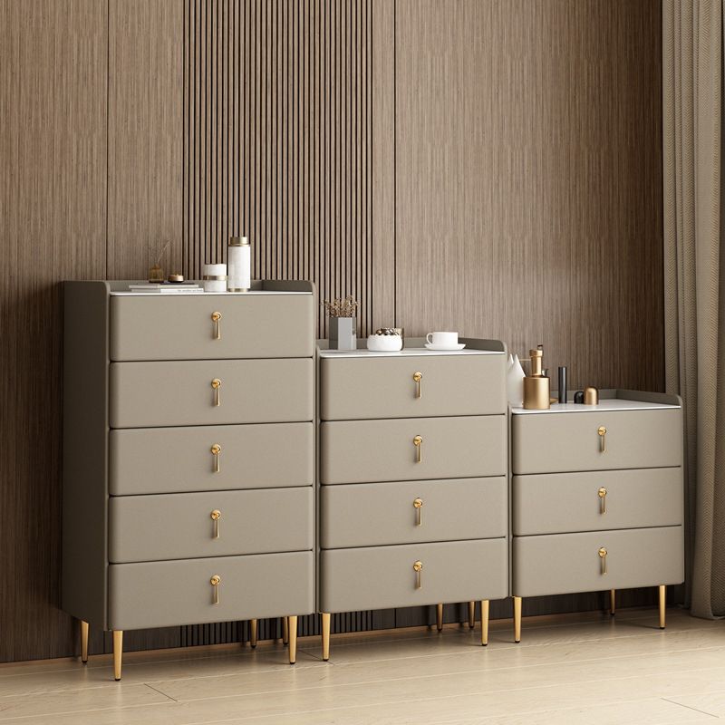 Classic Glam Storage Chest Stone Dresser with 5/4/3 Drawers , 15.6 Inch Width