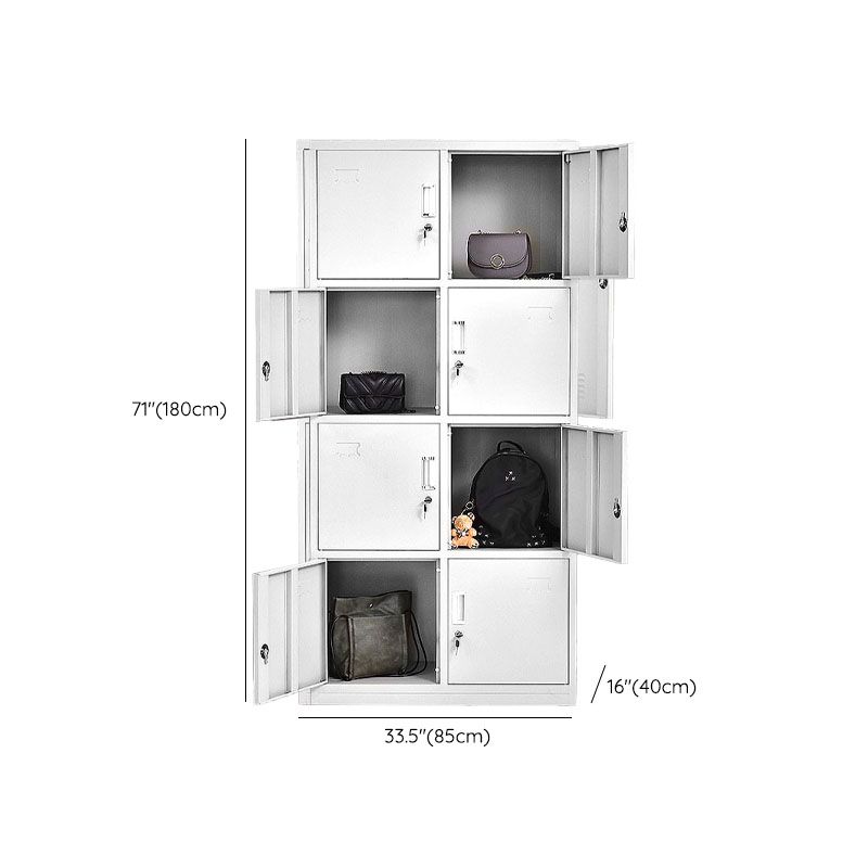 Modern Grey Cabinet with Hinged Doors Metal Storage Cabinet for Bathroom