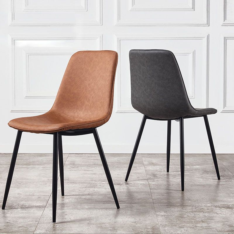 Sillas de estilo moderno, silla sin brazos con patas de metal para cocina