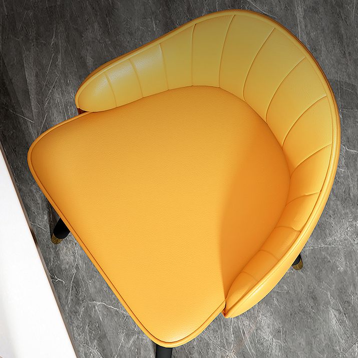 Modern Swivel Home Bar Stool Matte Finish Leather Armed Stool