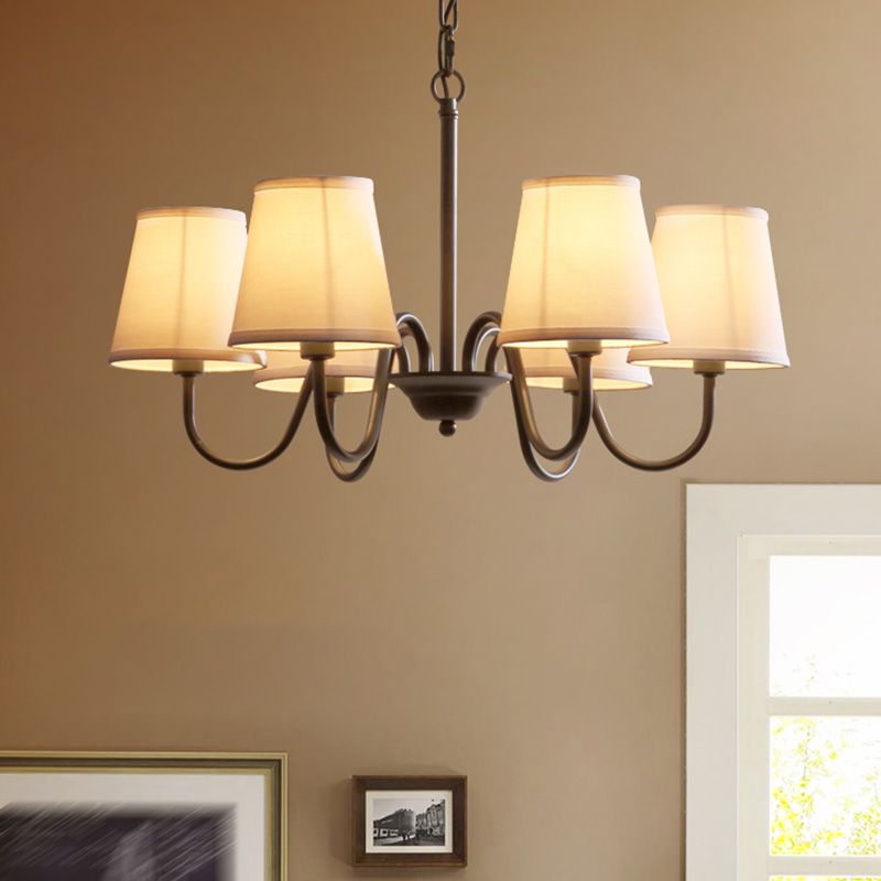 Multi-head hangende verlichtingsarmaturen Amerikaanse stijl kroonluchter hanglamp met stofschaduw