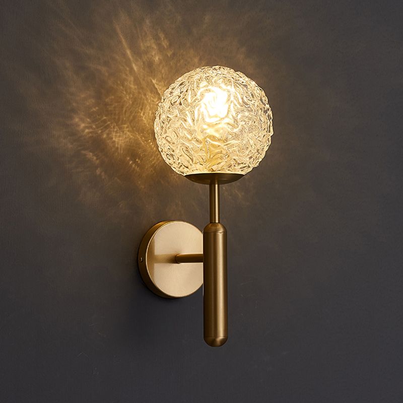 Lámpara de pared colgante de globos de bronce en un estilo de pared de cobre moderno estilo creativo con sombra de vidrio