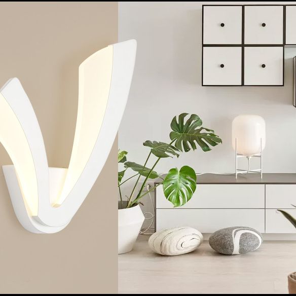 Simple V Shape Wall Lighting Ideas LED Acrylic Shade Wall Mount Light for Living Room Bedroom