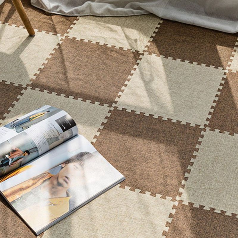 Carpet Tile Non-Skid Fade Resistant Solid Color Interlocking Carpet Tiles Dining Room