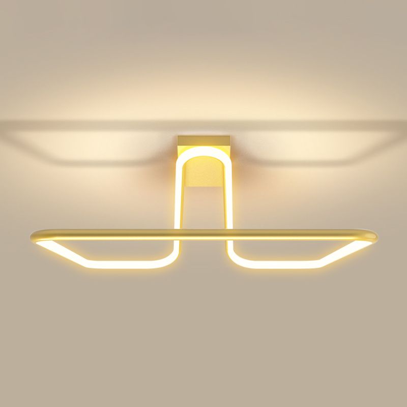 Contemporary Metal Ceiling Light Square LED Flush Mount Light for Bedroom