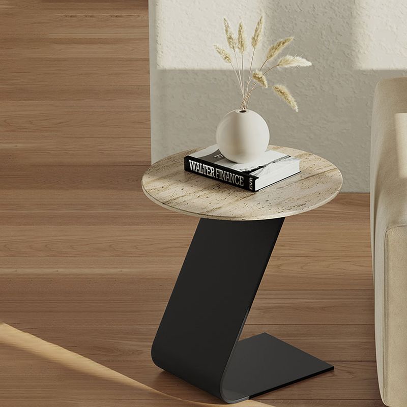 Minimalist Slate Coffee Table Round Bunching Coffee Table Sets for Living Room