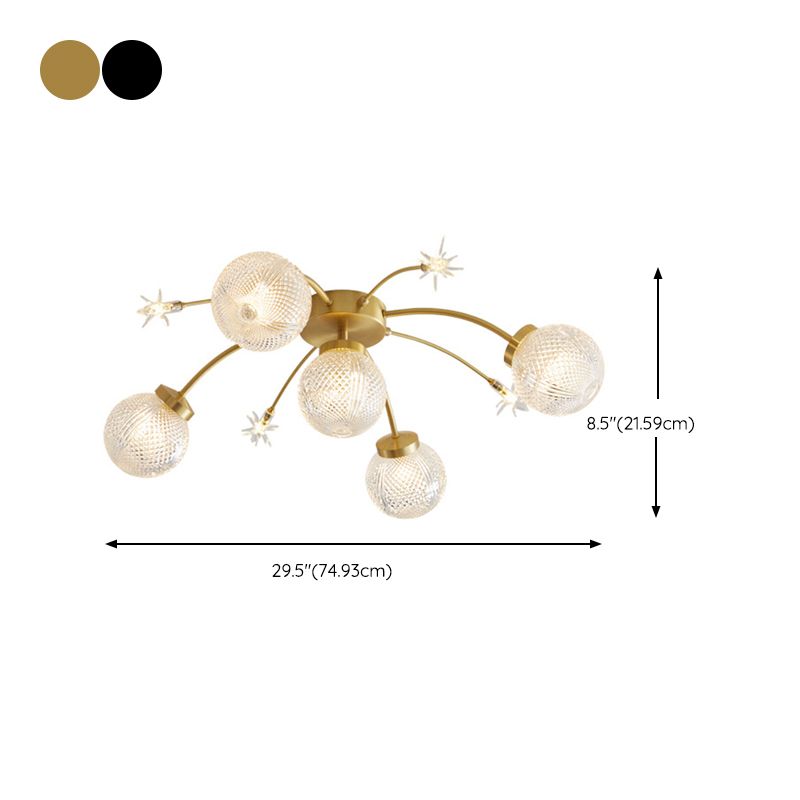 Nordic Style 9-Lights Ceiling Lamp Ball Shape Ceiling Light for Bedroom