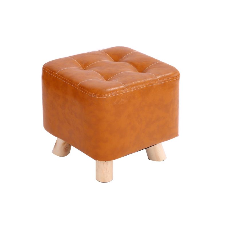 Water Resistant Pouf Tufted Whole Colored Square Faux Leather Pouf Stool