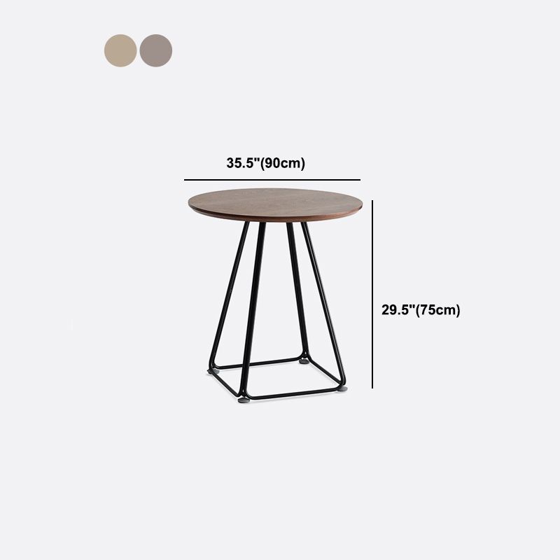 Modern Round Dining Table Wooden Dining Table with Metal Base for Kitchen
