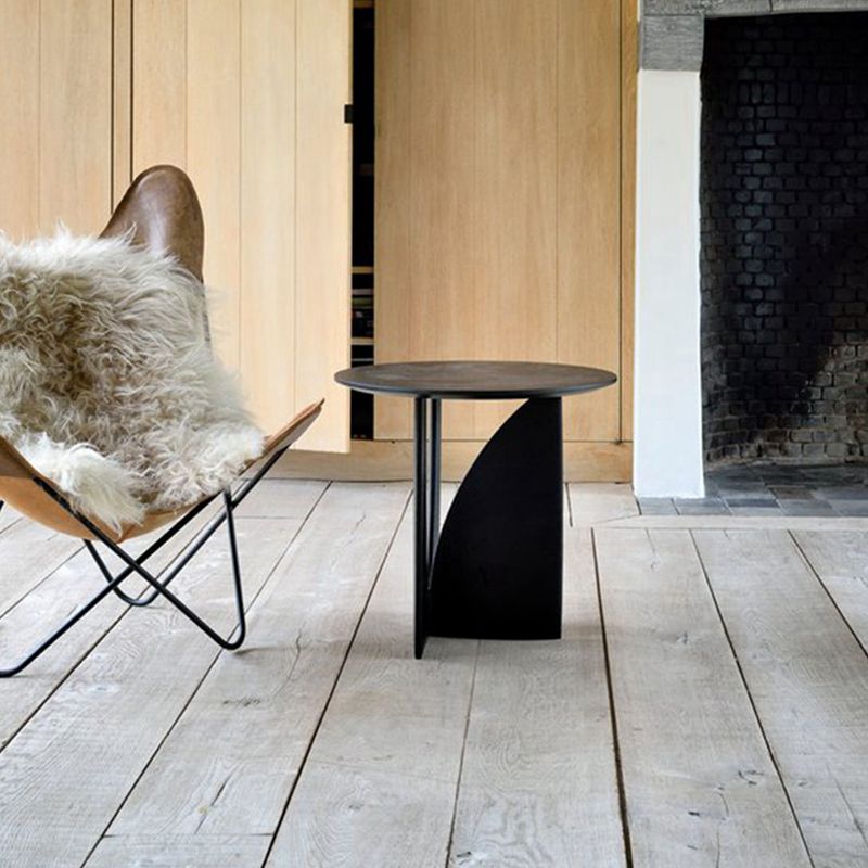 Scandinavian Living Room Abstract Solid Wood Round Side Table