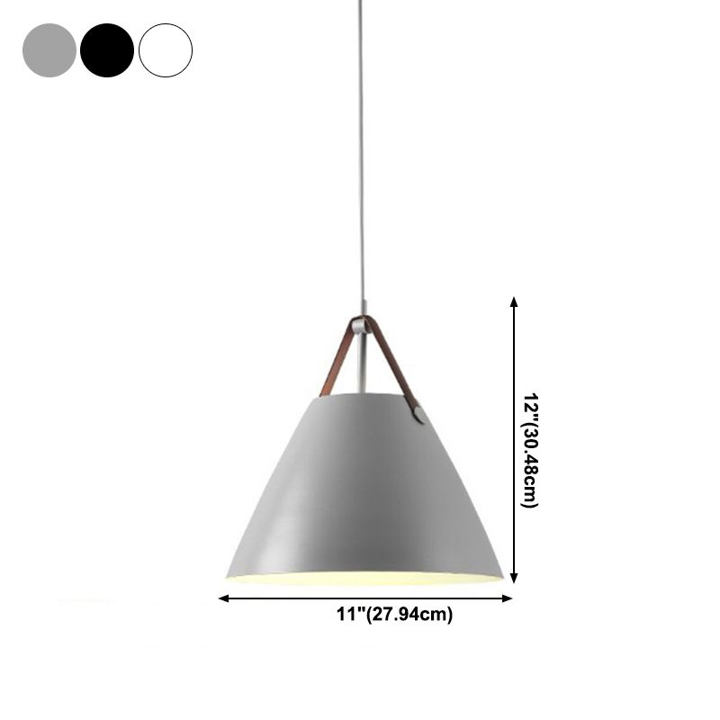 Modern Macaron Cone Shape Hanging Light Metal 1 Light Pendant Lamp for Kitchen