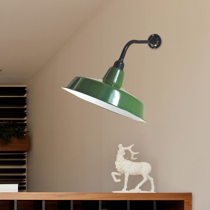 Grüne Finish 1-Licht Wandleuchter Vintage Metall Schatten Schatten Wandmontage Lampe, 14 "/16" breit