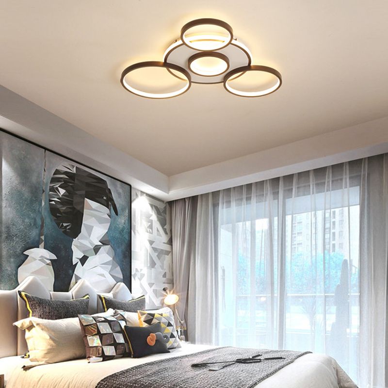 Geometric Pendant Light Fixtures Modern Metal Ceiling Light in Black