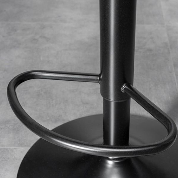 Industrial Style Leather Upholstered Barstool Adjustable Height Swivel Bar Stool