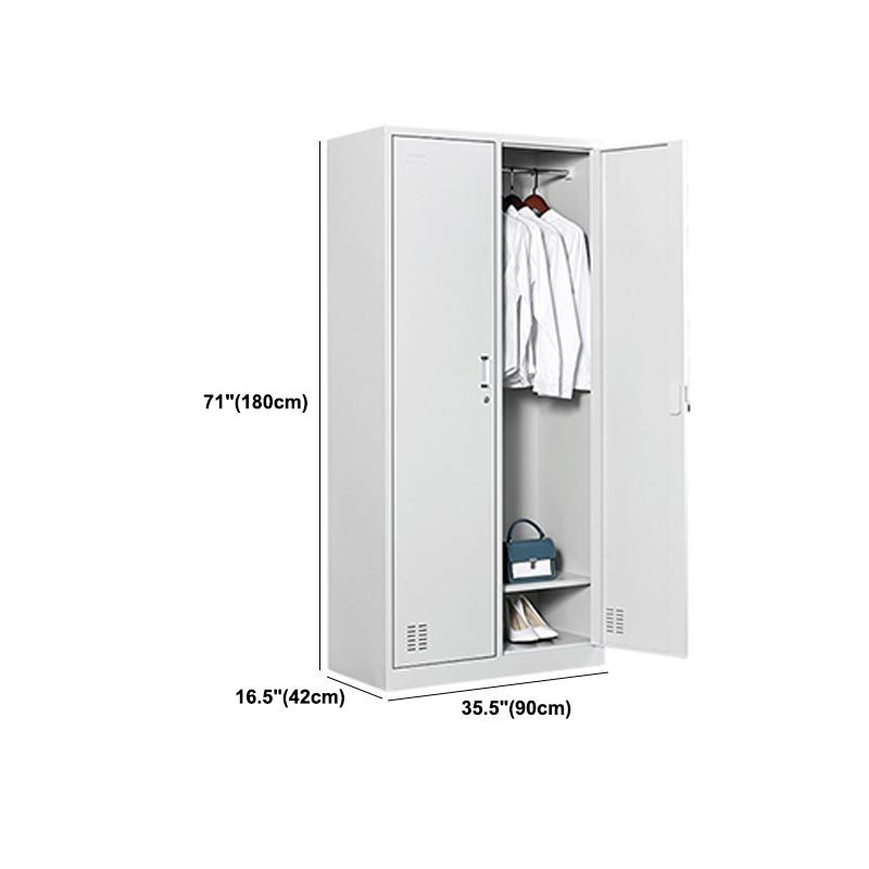 Grey Wardrobe Armoire Metal Contemporary Wardrobe Cabinet for Home