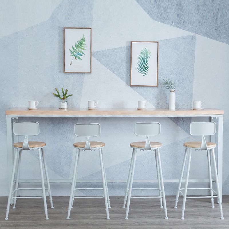 Contemporary Armless Bar Stools Wood Barstools with Footrest