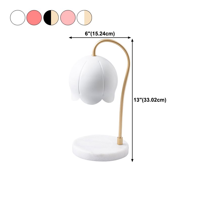Night Floral Light Nordic Marble 1 Head Bedroom Table Table Lampe de cire sans bougies