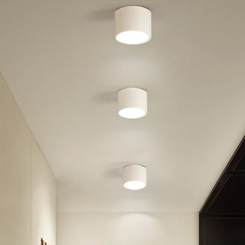 Acrylic Cylindrical LED Ceiling Light in Modern Concise Style Aluminium Flush Mount for Cloakroom
