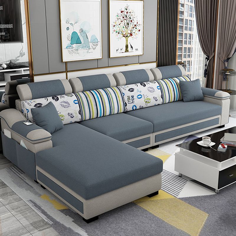 110.23" L Modern Sectional Stain-Resistant Faux leather Sectional