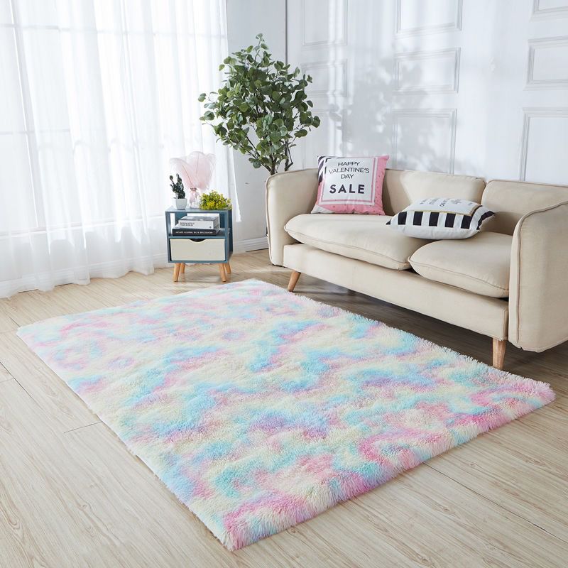 Tapis moderne rouge moderne en polyester moquette de couleur solide tapis de support sans glissement pour le salon