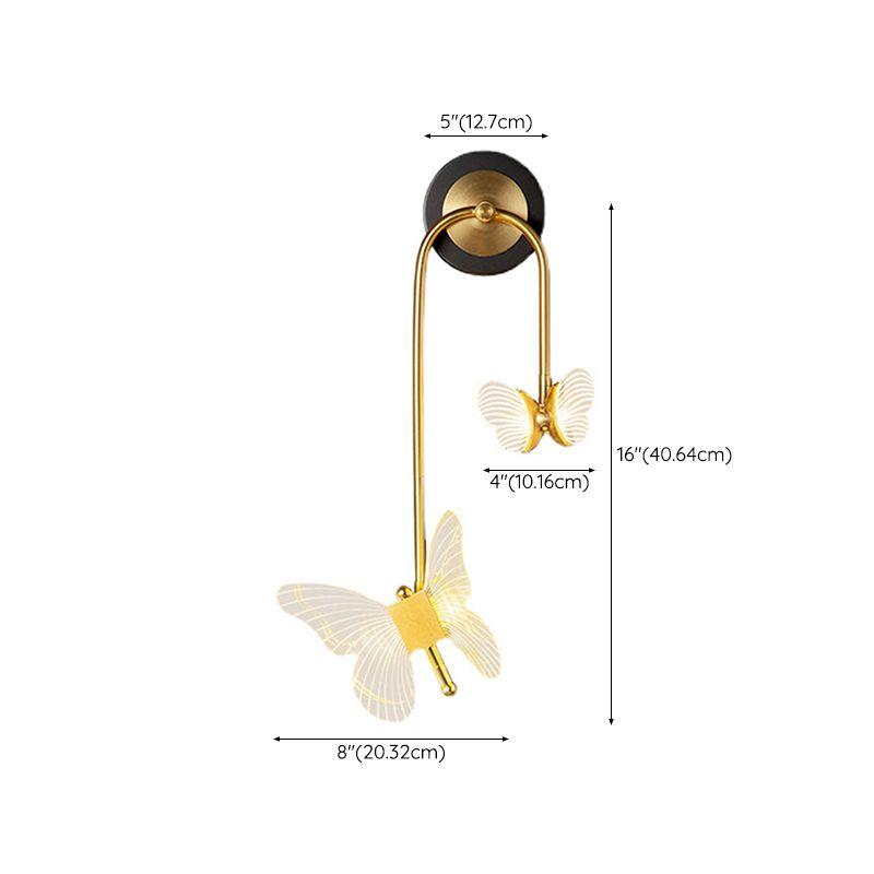 Nordic Style Iron Wall Light Butterflies Shape Wall Lamp for Children's Room