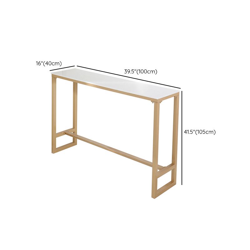 Glam 1/3/5 Pieces Bar Table Set Rectangle Stone Counter Table with Stools for Cafe