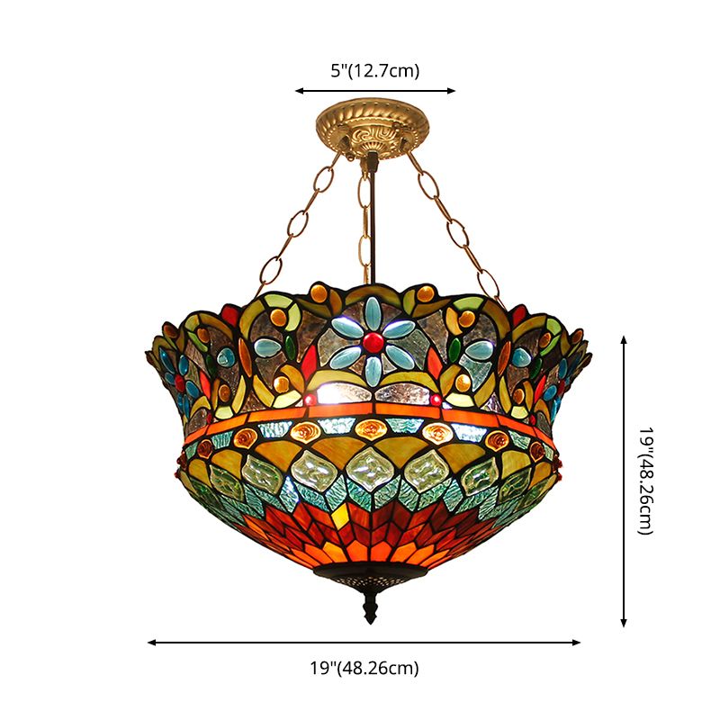 Éclairage de lustre bol inversé