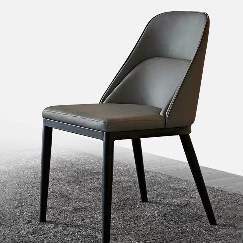 Contemporary Dining Chair Kitchen Armless Chairs with Metal Legs
