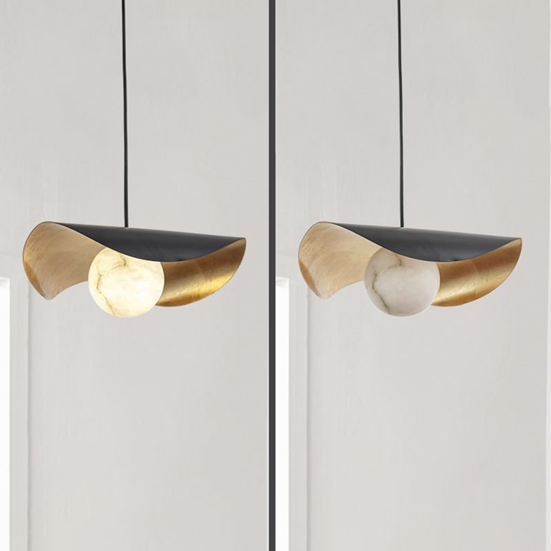 Contemporary Pendant Light 1-Light Hanging Ceiling Light Black for Bedroom