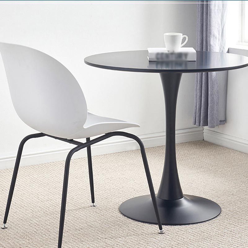 Modern Manufactured Wood Tulip Table Matte Finish Round Dining Table