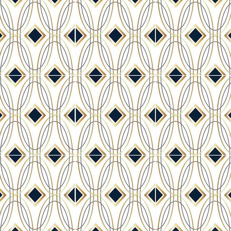 Modern Seamless Pattern Wallpaper Panel in Black-Gold Self-Adhesive Wall Decor for Kitchen