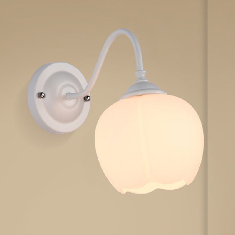 Glass Dome Shape Wall Light Modern Style 1 Light Wall Light Sconce