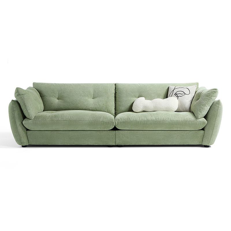 Flared Arm Sofa Standard Cushions Seating in Gold and Light-green