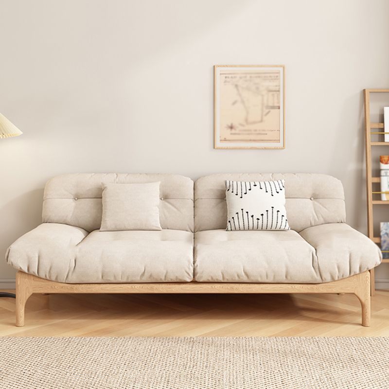 Contemporary Tufted Back Settee Armless Standard Sofa with Slipcover