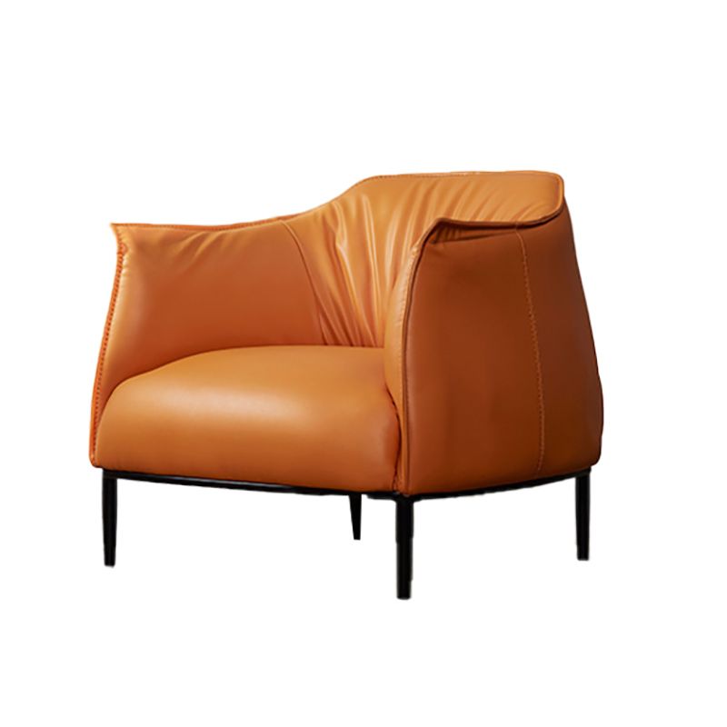 Bonded Leather Arms Included with Black Legs Flared Arms Accent Armchair