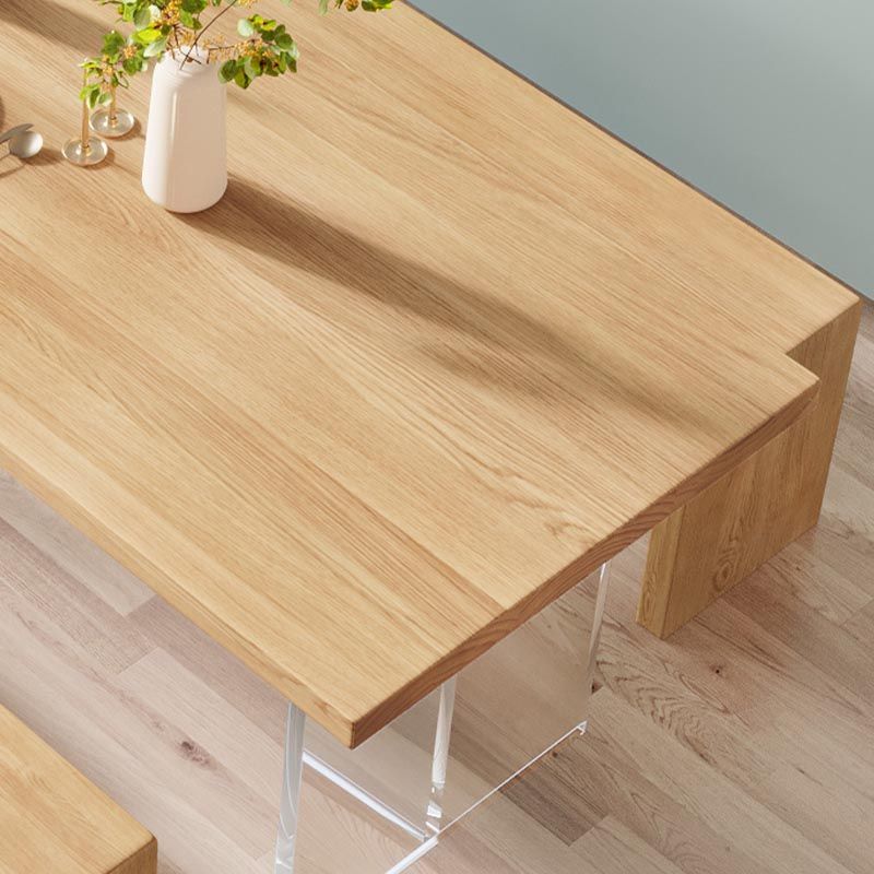 Modern Solid Wood Dinette Table Acrylic Base Dining Table for Living Room