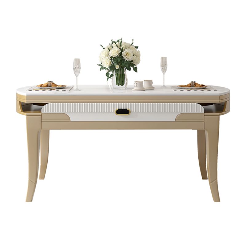Contemporary 1/2/5/7 Pieces Furniture Round Stone Dining Set in White