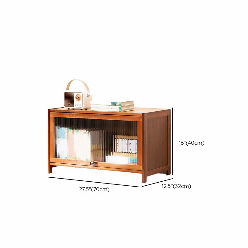 Contemporary Brown Accent Cabinet with Acrylic Doors Rectangle Cabinet