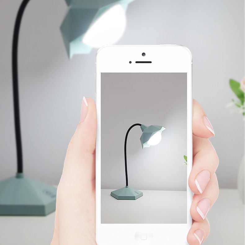 Tavola della camera da letto floreale luce in plastica in plastica lampada a LEAD LEAD con braccio flessibile