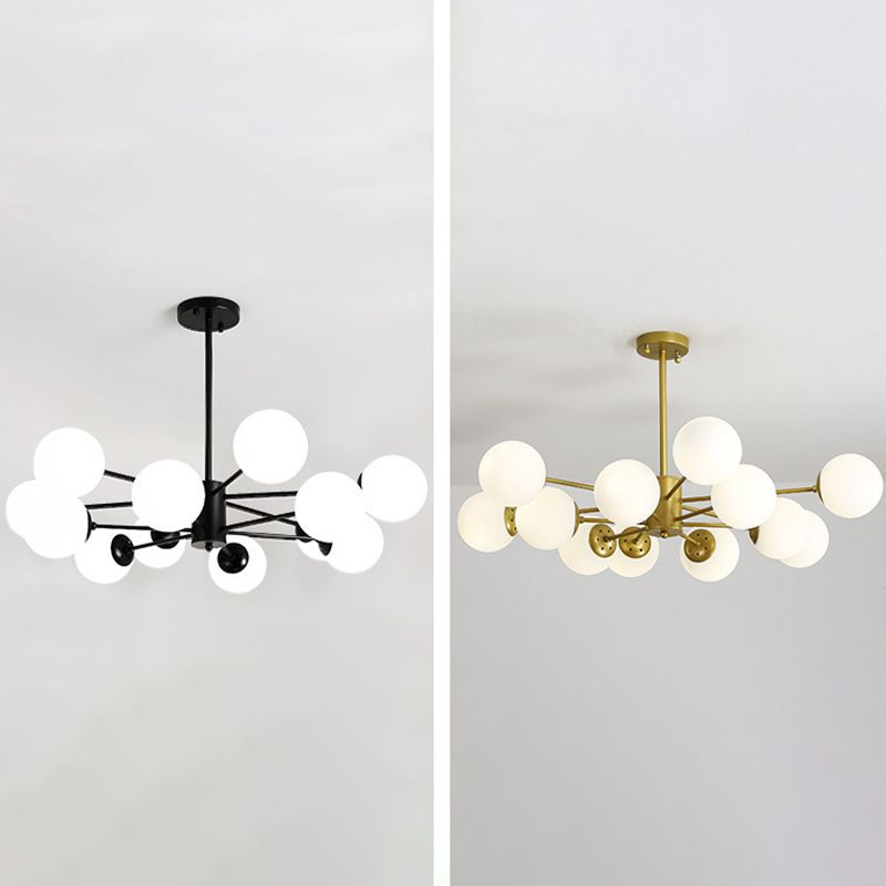 Modern Glass Shade Chandelier Globe Multi Light Chandelier Pendant for Bedroom
